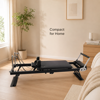 Reformer de Pilates Portátil de Aluminio con Marco Compacto y Fácil Almacenamiento, Tabla de Pilates para Entrenamiento en Casa