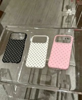 Coques de téléphone tendance à pois unis aspect peau, compatibles iPhone 18 Pro Max, Apple 17 Pro/16/15/14