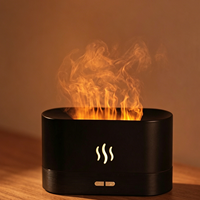 Diffuseur d'huiles essentielles à LED colorées, humidificateur ultrasonique à brume froide 180 ml, diffuseur d'arômes à effet flamme