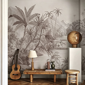 Mural de Pared Geométrico Estilo Art <span class=keywords><strong>Deco</strong></span>, Pintado a Mano en Gris, Tamaño Personalizado, Revestimiento de Pared para Villa, Apartamento, Cafetería, Transferencia Térmica - Product Image 3