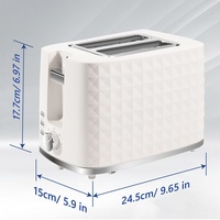 Grille-pain électrique 2 fentes à ouverture automatique, compact et facile à nettoyer, pour la maison