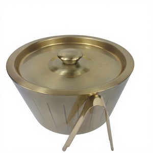 Premium quality stainless steel brass plated ice bucket cheap and affordable 304 steel ice bucket for <b>bar</b> and restaurant use - Product Image 1