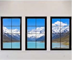 Finestra a battente per finestre e porte in alluminio OGUPIN per USA Hurricane Proof profilo sottile in lega di alluminio nero ad alto impatto - Product Image 1