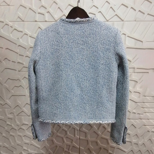 Giacca in Tweed Bicolore Morbida e Chic con Collo Rotondo e Bordi Intrecciati per Donna, Ideale per l'Ufficio, Collezione Autunno Inverno - Product Image 3