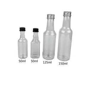 50mlペットロングネックアルミキャップ調味料ボトル食品グレードプラスチック醤油酢ボトルワインボトル