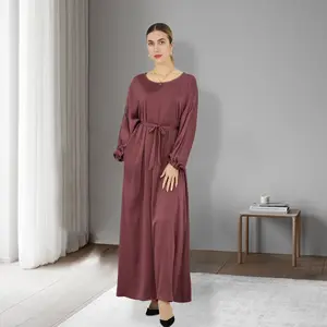 2023 Fashion Islamic Clothing Plain Color Modest Dresses for Abaya Dubai Women Summer Abaya EID Collections