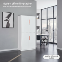 Armoire de classement en acier à 4 portes, meuble de rangement métallique, organisateur de documents de bureau avec serrure, armoire scolaire, mobilier
