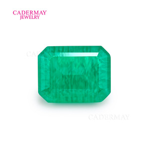 Cadermay Synthetic Emerald Loose Stone Rectangle Green For Jewelry Making - Product Image 5