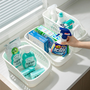 Caja de Almacenamiento de Plástico de Estilo Clásico, Color Sólido, Organizador de Artículos de Cocina, Cesta de Almacenamiento Móvil - Product Image 3