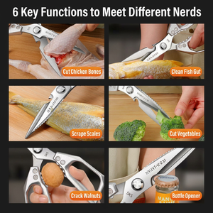 Ciseaux de cuisine robustes en acier inoxydable, ciseaux à volaille, ciseaux à découper la viande, poignée ergonomique pour poulet et poisson - Product Image 4