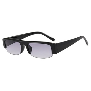 6422 Kacamata Hitam Pria Wanita Minimalis Setengah Bingkai Persegi UV400 Modis Retro Universal Dapat Dikustomisasi - Product Image 4