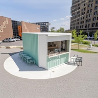 Restaurant de restauration rapide et boutique éphémère 2026 Mini magasin Conteneur en acier préfabriqué Bar avec roues pour utilisation en extérieur Tiny Mobile Shop