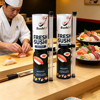 Tube cylindrique en plastique pour emballage de riz à sushi, écologique, biodégradable, jetable, sûr et facile à utiliser