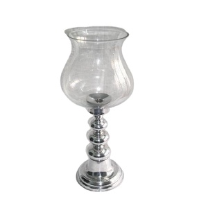 Bougeoir ouragan en fonte d'aluminium avec cheminées en verre miroir polonais décoration de la maison pour Noël matériau métallique - Product Image 1