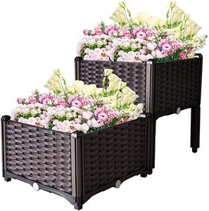 Kit de Jardinera Elevada de Plástico, Jardinera Autorregante para Cultivar Hierbas, Vegetales, Flores y Fresas - Product Image 1