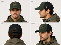 Casquette Sportive en Maille Respirante avec Dos en Polyester/Coton et Badge Compas sur le Devant, Style Expédition, pour Détaillants d'Équipements de Plein Air, Patch Personnalisé