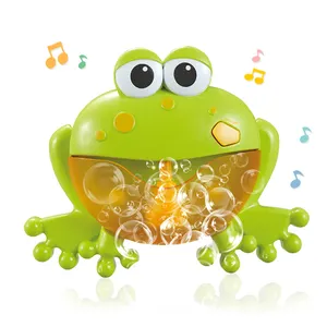 有趣的浴缸玩具自动青蛙泡泡制造商儿童沐浴肥皂泡机，儿童音乐婴儿沐浴泡泡玩具