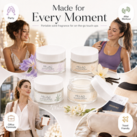 Coffret Cadeau de Baumes de Parfum Solides Marque Blanche – 4 Senteurs : Vanille, Bois de Santal, Musc, Iris – Sans Talc, 8% Huiles Essentielles – Baume Corporel Parfumé