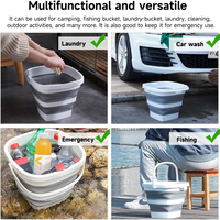 Seau pliable carré en plastique de 10 L, résistant à l'eau bouillante, portable pour usage domestique et extérieur, en stock usine