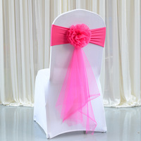 Offres Spéciales décoration de mariage fleur chaise ceintures arc Spandex chaise ceinture pour banquet fête événements