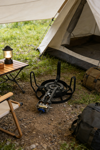 Réchaud à gaz portable 21A pour extérieur, brûleur unique en fonte, base haute, compatible GPL, prêt pour le voyage, résistant à la corrosion, facile à transporter - Product Image 5