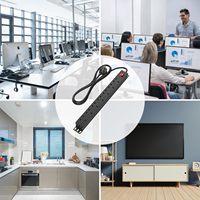 Barrette d'alimentation britannique protégée contre les surtensions avec interrupteur Unité de distribution d'alimentation Bande d'alimentation à montage en rack PDU Prises d'extension multi-prises