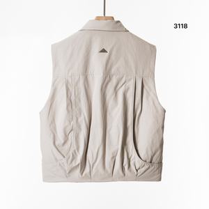 Veste épaisse personnalisée brodée et gaufrée 90% en tissu de laine, grande taille, décontractée, sans manches, fermeture éclair, col rabattu, pour homme - Product Image 2