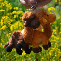Adorable petit chameau du désert en peluche, pendentif, jouet, mini porte-clés en tissu avec rembourrage en coton PP, unisexe pour tous les âges