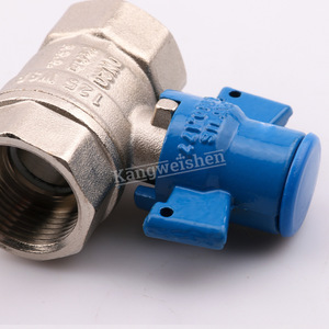 Válvula de bola de latón de 3/4 pulgadas con doble rosca interna, manija manual, control de flujo de agua, uso industrial - Product Image 3