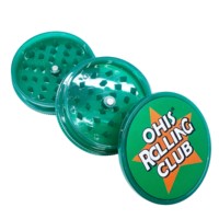 OHIS 63 MM logo personnalisé Accessoires pour fumeurs Fournitures pour magasin de fumée Broyeur d'épices pour herbes Tabac en plastique Broyeur d'herbes manuel