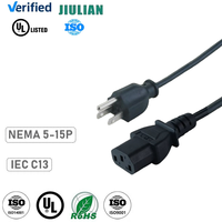 Cable de Extensión de Alimentación para Laptop, NEMA 5-15P US de 3 Pines a C13, 6 pies, 16AWG, con Certificación