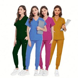 Offre Spéciale : Ensembles d'uniformes médicaux à manches courtes pour infirmières, tenues personnalisées, uniformes d'hôpital tendance, uniformes médicaux élégants pour le personnel infirmier (OEM) - Product Image 2