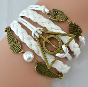 Joyería de Moda, Marca ZRM, Pulsera de Cuero Vintage con Dijes de Harry Potter, Ala de Búho, Regalo de Aniversario para Niños - Product Image 5