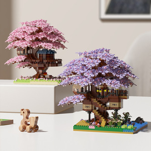 Juego de Bloques de Construcción Educativos DIY de Árbol de Sakura, Inspirado en Anime, Incluye Modelos de Bosque, Ciudad y Parque para Niñas - Product Image 1