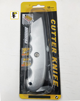 Couteau utilitaire à lame trapézoïdale SK5 en alliage d'aluminium, couteau à découper robuste