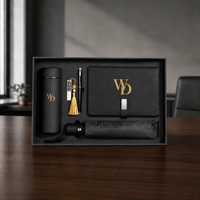 Set de Regalo Corporativo 5 en 1 con Logotipo Personalizado, Cuaderno, Bolígrafo, Vaso, USB, Paraguas, Caja de Regalo Promocional Empresarial Premium al por Mayor OEM