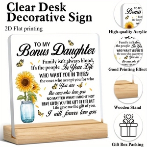 Placa de Acrílico Plana 2D con Grabado Láser Personalizado, Regalo para Madrastra, Madrastro, Recuerdo para Familia Fusionada, Afectuoso Obsequio - Product Image 4