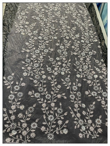 Vestidos Elegantes y Sexys de Blinglace, Alta Calidad, Ecológicos, 100% Poliéster, Malla Francesa con Cuentas Bordadas, Diseño Floral Vintage - Product Image 1