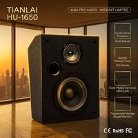 TIANLAI HU 1650 Speaker Monitor Panggung Bentuk Trapesium Unit Ganda Profesional untuk Audio Rentang Luas, Cocok untuk Mansion dan Home Theater