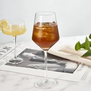 Benutzer definierte personal isierte Logo Luxus Retro klare Kristall Weingläser mit Stiel zum Trinken von rotem weißem Cabernet Wein als Geschenk