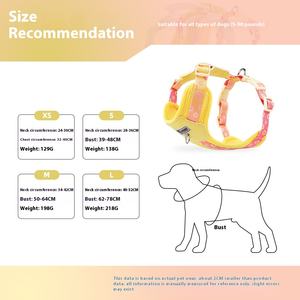 Harnais de traction pour chien d'été avec rembourrage dorsal, imprimé, bouton, respirant, confortable, en nylon pour chiens de petite/moyenne/grande taille - Product Image 4