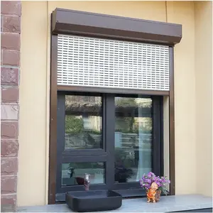 Keamanan otomatis Aluminium logam menggulung jendela rana, Hurricane Storm Sound Proof Roller Shutter