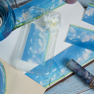 Ruban adhésif Washi 50mm*2m/Rouleau, motif Paysage Marin Nuageux INS, pour <span class=keywords><strong>Scrapbooking</strong></span>, Journal Créatif et Papeterie Esthétique - Product Image 3