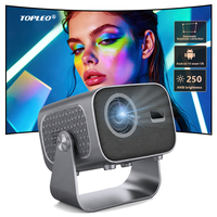 Projecteur intelligent Topleo Factory Outlet, mise au point électrique, BT WIFI, vidéo, home cinéma, mini projecteurs Android
