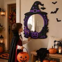 Jouet miroir citrouille sorcière en EVA imprimé, sans bavures, non toxique, incassable, lumineux, pour enfants, pour la décoration d'Halloween à la maison et en classe