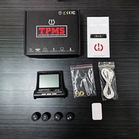 Système de surveillance de la pression des pneus sans fil solaire TPMS pour voiture et camion, alarme de pneus, moniteur LCD USB avec 4 capteurs internes et externes