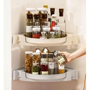 360 Rotating Spinning <b>Corner</b> Shelf Storage Lazy Susan <b>Corner</b> Shower Caddy <b>Bathroom</b> Rotating <b>Corner</b> Round Rack with Hanger - Product Image 2