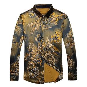 <span class=keywords><strong>Chemise</strong></span> décontractée à manches longues à col rabattu, imprimé, nouvelle collection printemps-automne, <span class=keywords><strong>velours</strong></span> doré, <span class=keywords><strong>chemise</strong></span> décontractée pour <span class=keywords><strong>homme</strong></span>, bonne qualité - Product Image 5