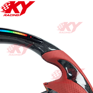 พวงมาลัยคาร์บอนไฟเบอร์รังผึ้งแบบ LED RPM สไตล์รถแข่ง สำหรับ Nissan 370z 350z 400z GTR Coupe Infiniti FX35 FX37 QX70 ปี 2008-2019 - Product Image 2