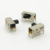 Interrupteurs électriques de type court-circuit pour carte de circuit imprimé, 16 mm, 2P3T, série horizontale SK23D22, 8 broches, plaqué argent, 50 VDC, 0,3 A